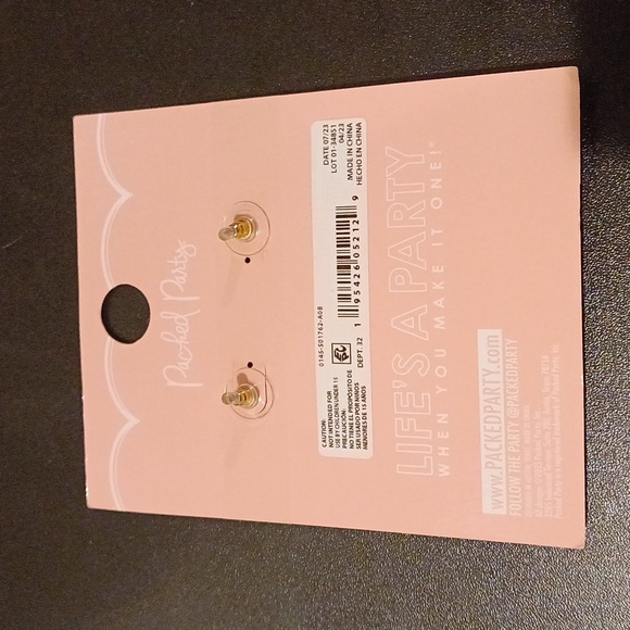 NWT Hypo-Allergenic Women's Goldtone Candy Canes & Cocktails Earrings - Picture 4 of 4